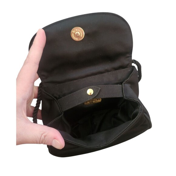 Bloomingdale’s Vintage Black Satin Evening Shoulder Bag Purse 80s 90s Formal - Picture 6 of 9